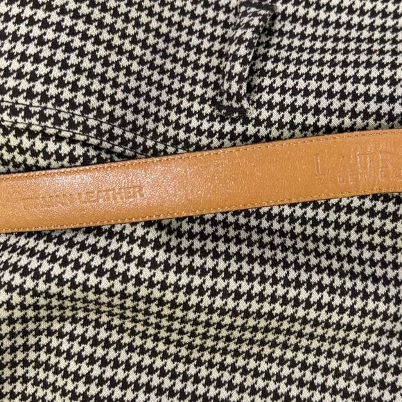 Lauren Ralph Lauren Brown Tan Houndstooth Academia Corporate Sheath Dress Size L - Picture 11 of 12